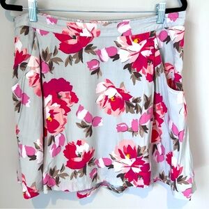 Old Navy Womens Drapey Mini Skirt Pink Floral‎ Pockets Elastic Waist Comfy Large